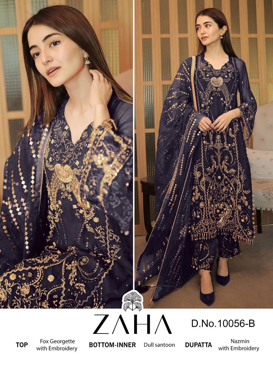 Zaha Mallika 10056 Georgette Pakistani Suits Catalog
